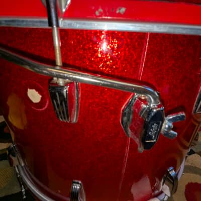 Ludwig  Super Classic Red Sparkle Bass Drum 22x14 60s image 18