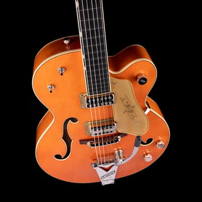 Gretsch G6120T-59 Vintage Select '59 Chet Atkins Hollow Body Lacquer Vintage Orange Stain with Case image 3