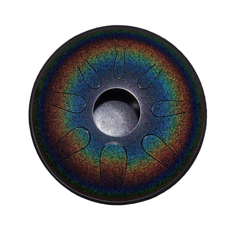 Idiopan Dual Tone 14-Inch Tunable Steel Tongue Drum - Onyx Rainbow image 1