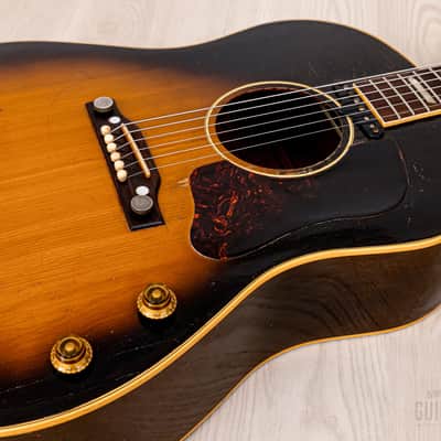 1955 Gibson J-160E Vintage Acoustic Electric Guitar Solid Top/Back w/ P-90 & Case image 8