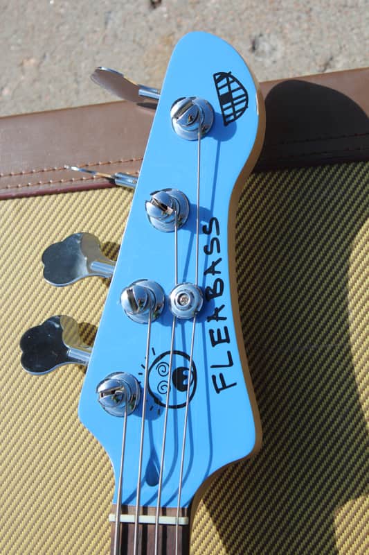 Fleabass Model 32 4 String Bass Guitar Water Finish Blue and