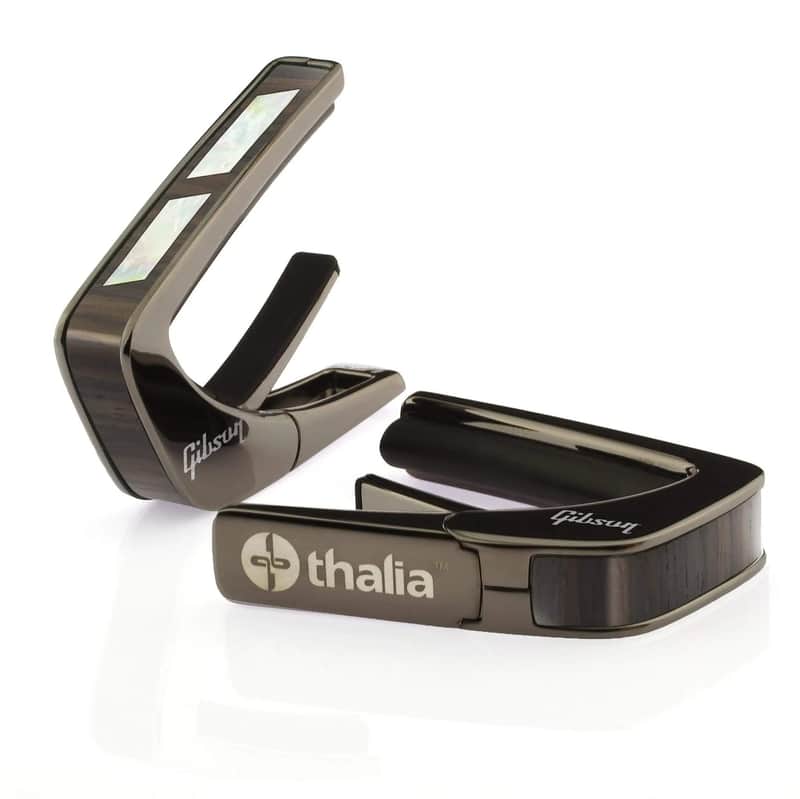 Thalia Guitar Capo - Gibson Officially Licensed (With Gibson Specific Fret Pad Models) Rosewood w Split Parallelogram , Black Chrome image 1