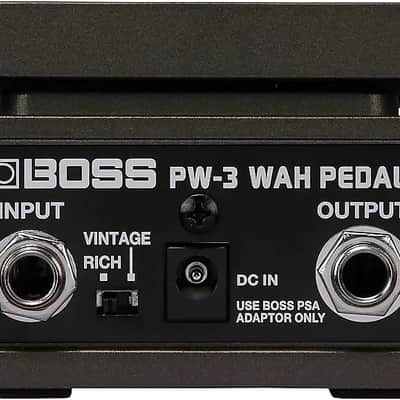 New Old Stock Full Warranty W/Free Patch Cable Boss PW-3 Wah Pedal 2015 - Present - Black image 3