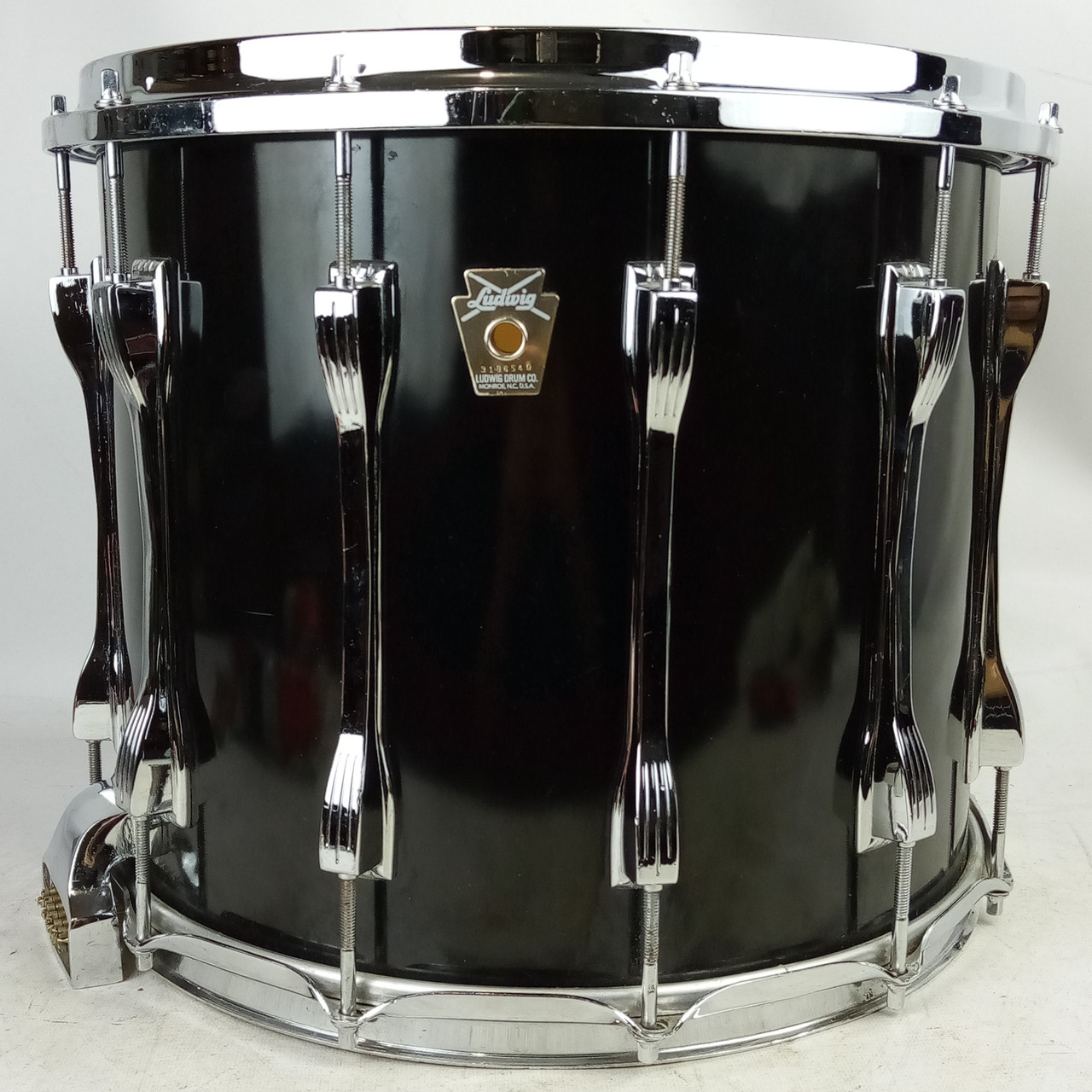 Ludwig 12x14"Black Cortex Monroe Coliseum Twin Channel Snare Drum Vintage 90s — main photograph