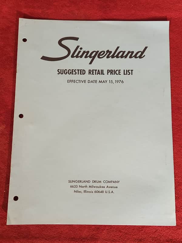 Slingerland Price List