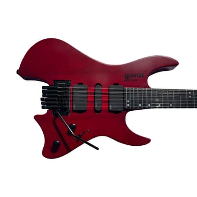 Bootlegger Guitar Absinthe Headless 2022 Red Matte EMG Coil Split Tremolo Case image 4