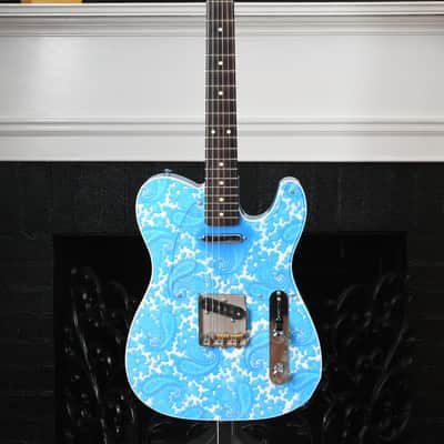 Crook Telecaster Blue Sparkle Paisley Two Necks both Maple and Rosewood Option image 2