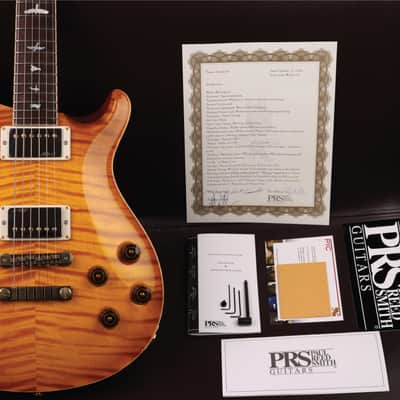 PRS RARE Private Stock [One of The Very 1st 594s | 1 of Only 26 From The First Run!] Guitar Of The Month "February" McCarty 594 in Vintage McCarty Smoked Burst w/Bronze Aluminium Two-Piece Bridge, Flame Mahogany Neck and MOP with Paua Outline Bird Inlays image 9