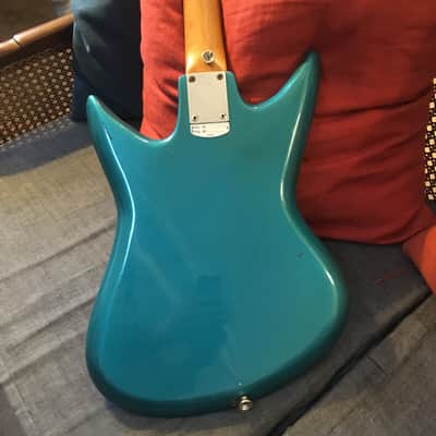 Vintage 60s MIJ Teisco K-3L / ET-312 Sharkfin Electric Guitar - Blue + Hard Case image 5