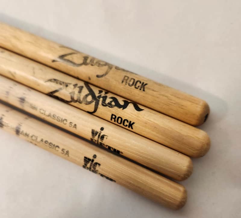 Vic Firth American Classic 5A Hickory Wood Tip Drum Sticks -PLUS Zildjian ROCK Sticks image 1