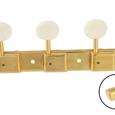 Gotoh Vintage Deluxe 3-on-a-strip Gold Tuners  TK-0700-002 image 2