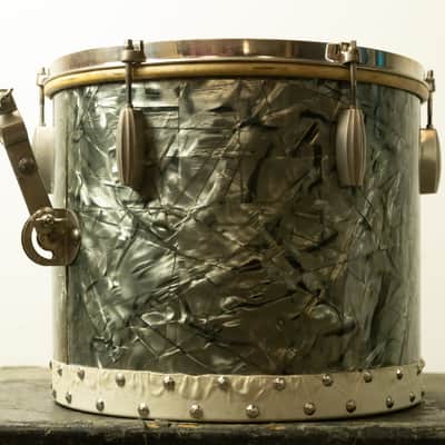 1940s Slingerland 12x14 Black Diamond Pearl Radio King Tom image 7