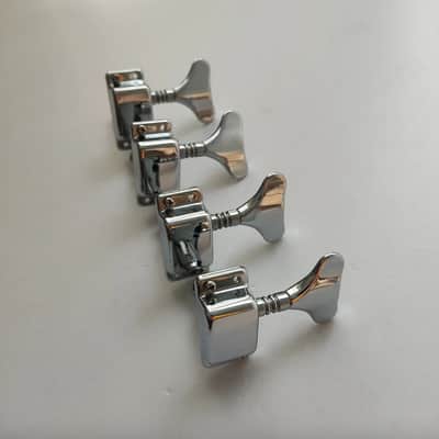 Chrome 4R Open Gear Bass Tuning Pegs Machine Heads image 1