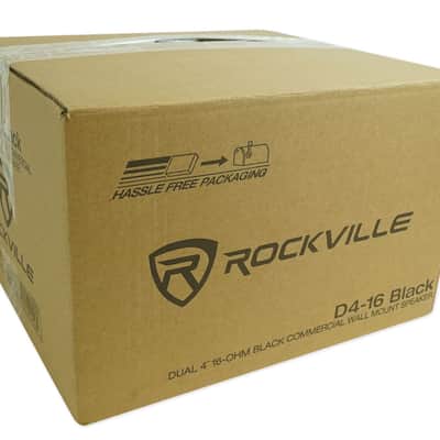 4 Rockville D4-16 Black Dual 4" 16 Ohm Commercial/Restaurant Wall Mount Speakers image 3