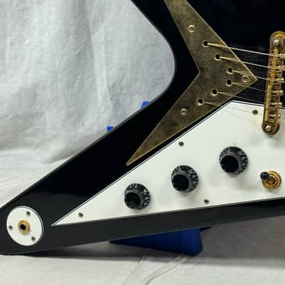 Epiphone '58 1958 Korina Flying V Guitar 2004 - Black image 5