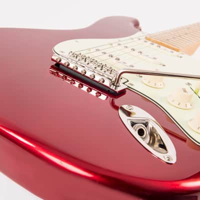 Vintage V6JVCAR Candy Apple Red John Verity Signature Electric Guitar image 8