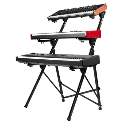 Gator Frameworks Keyboard Stands Series A-Frame Style with 3-Tiers and Adjustable Arm Width, Height, & Depth image 1