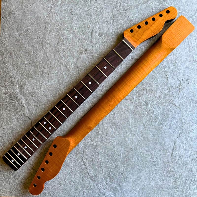 Tele Roasted Lion Flame Rosewood Neck 21 Fret, Stain Finish image 1