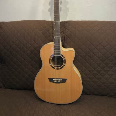 Washburn AG40CEK Grand Auditorium Spruce Top Flame Maple 6-String Acoustic-Electric Guitar w/Hard Case image 3