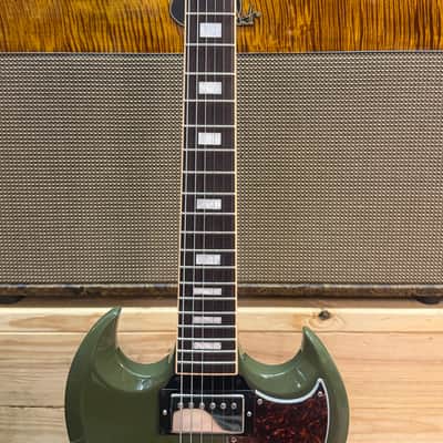 Gibson CME Exclusive SG Standard with T-Type Pickups, Tortoise Pickguard 2018 - Olive Drab image 13