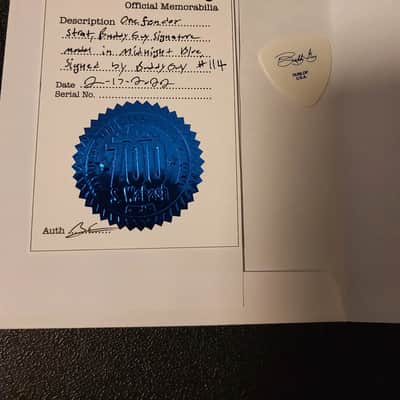 Signed by Buddy - Fender Buddy Guy Artist Series Signature Stratocaster - Blue with White Polka Dots image 20
