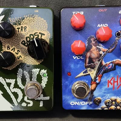 KHDK Electronics LTD edition Scott Ian JSL & Sgt D distortion/boost/preamp pedal collector's set 2020's - Custom graphics image 1