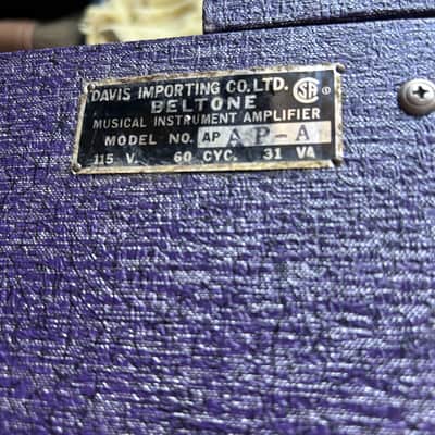 1960's Beltone Tube Guitar Amplifier Purple Sparkle WOW!! image 7