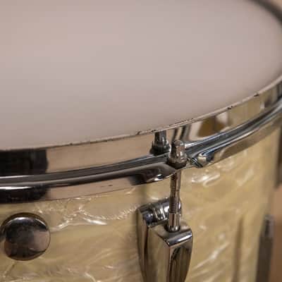 1960s Ludwig Rock Duo White Marine Pearl Drum Set image 6