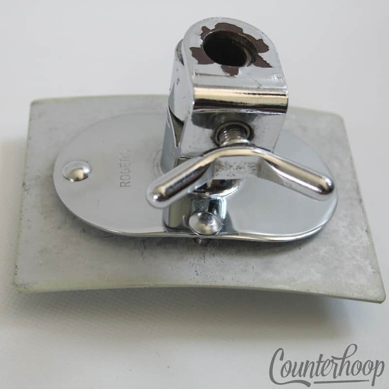 Rogers Bass Drum Double Tom Mount Post Receiver Chrome Vintage 60s Hex Swivo USA image 1