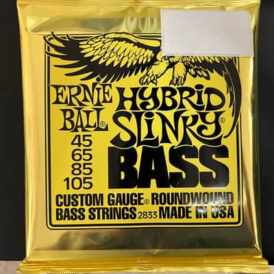 Ernie Ball 2833 Hybrid Slinky Round Wound Electric Bass Strings (45-105) 2010s - Silver image 1