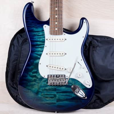 Fender Limited Edition ST-62QT Stratocaster MIJ 2013 Aqua Blue Quilt Top Japan w/ Bag image 1