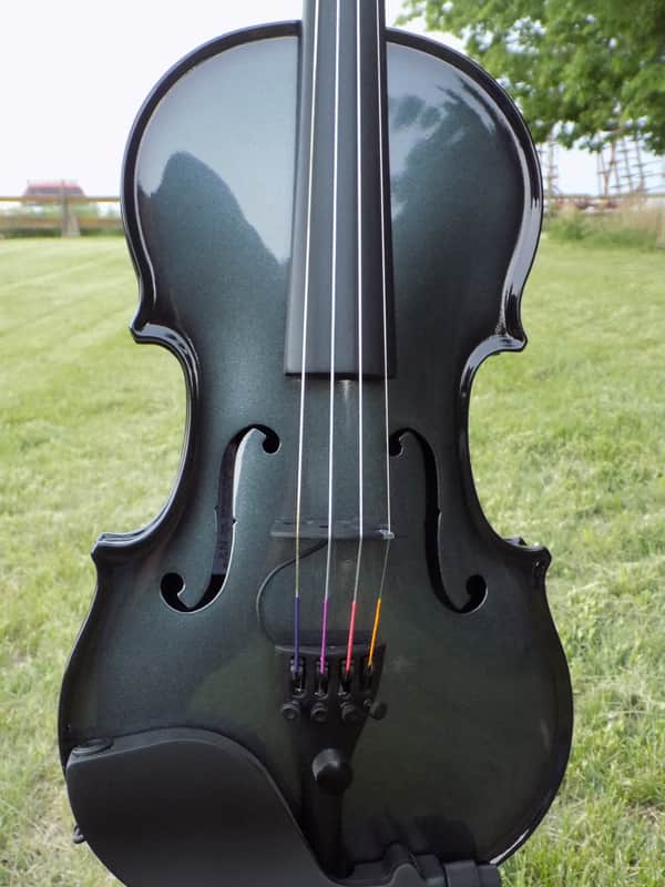 Glasser AEX Carbon Composite Acoustic Electric 4-String Violin 4/4 size 2020s Gun Metal image 1