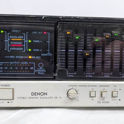 Rare Denon DE-70 Dual 12 Band Stereo Graphic Equalizer MIJ 1980's Black image 6