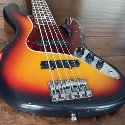 Nash Bass Model JB-5 3-Tone Sunburst 5-String Lollar Pickups NG6208 image 4