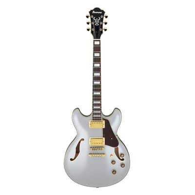 Used Ibanez AS73GMSF AS Artcore Semi-Hollow Guitar - Moonstone Silver Flat image 2