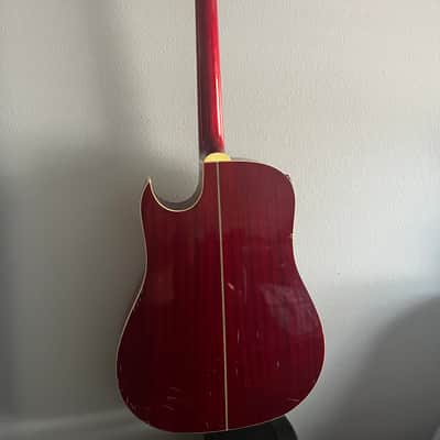 Carlo Robelli BW-F414THCE Thin-Body Acoustic Electric Guitar - Red Gloss image 5