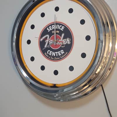 Fender Guitars Fender Service Center Dealer Style Orange Neon Light Up Clock Killer Cool Man Cave/Garage/Bar Item image 6