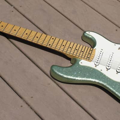 Fender 7 string custom shop prototype 2010 surf green metal flake 1of 4 image 2