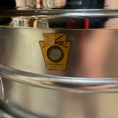 1967 Ludwig Acrolite Snare Drum Kit 14" x 5" with Case and Stand image 6