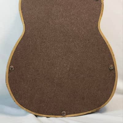 Vintage Lightweight Classical Guitar Case, Circa 1960s, Burlap Exterior, Red Interior image 5