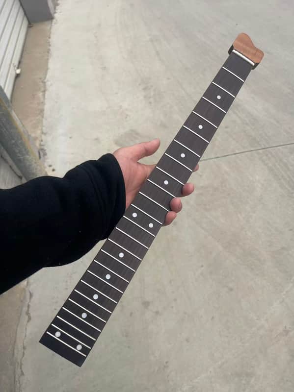 Headless Round head stainless steel 24frets Roasted maple electric guitar neck T profile Wheel truss rods Rosewood fingerboard image 1