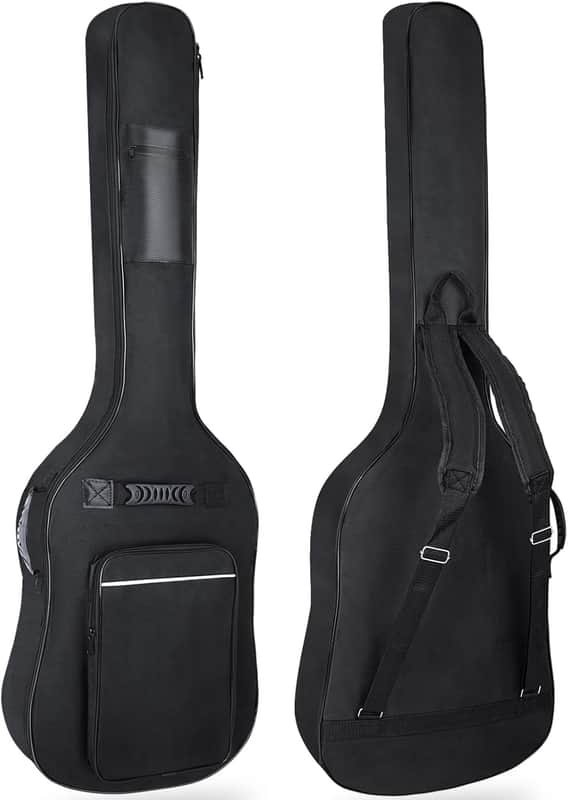 Bass Guitar Case, Bass Guitar Gig Bag 0.35 Inch Waterproof Thick Padding Backpack Soft Electric Bass Guitar Bag Dual Adjustable Shoulder Strap Pocket & Back Hanger Loop Black image 1