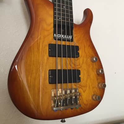 Modulus Quantum 5 1995 Dark Honeyburst with case EMG pickups image 11