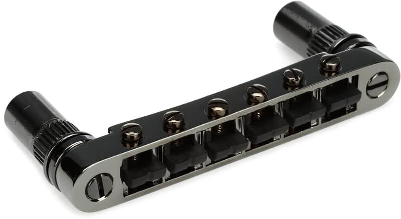 Graph Tech PS-8863-BN ResoMax NV2 6mm Tune-o-matic Bridge with String Saver Saddles - Black Nickel image 1