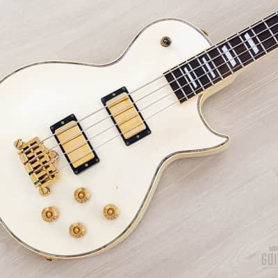 2002 Greco LGB-90 Full Scale LP Custom Bass Pearl White, Japan Fujigen image 1