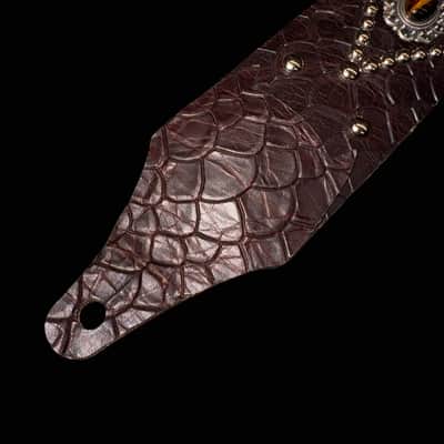 Carlino Chocolate scale leather tiger eye strap 2026 - Chocolate scale leather image 6
