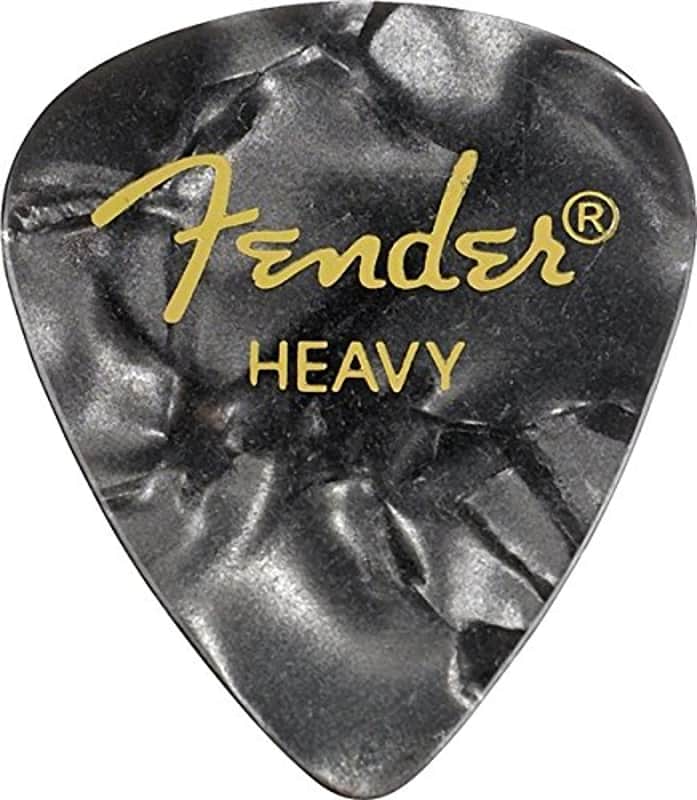 Fender 351 Premium Celluloid Guitar Picks - HEAVY, BLACK MOTO, 12-Pack (1 Dozen) image 1