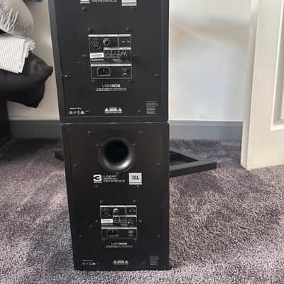 Title: JBL LSR308 Active Studio Monitor Speakers Pair + 2 Metal Stands image 4