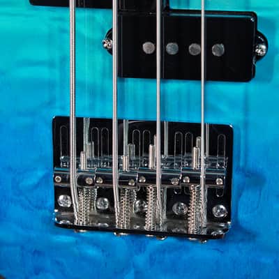Flight Mini Bass TBL Trans-Blue Solidbody Electric Bass image 10