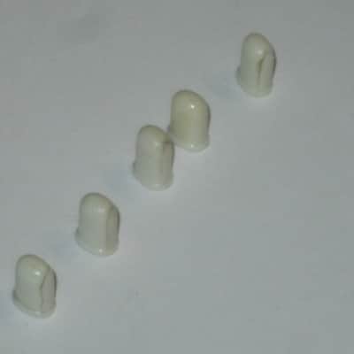 FIVE USED Slider CAPS for GE7 Equalizer or GE7B Bass Equalizer [all caps have visible cracks: 3 caps have hair-line cracks / one cap slightly wider crack(s) / one cap has bigger gap-crack(s)] AS IS & 1 new grommet image 4